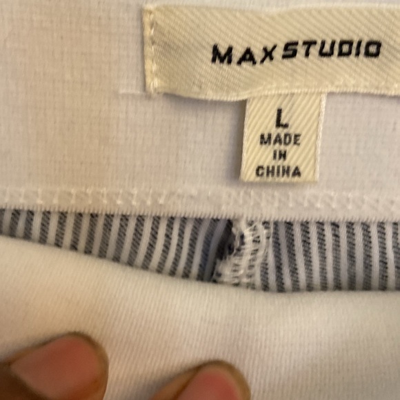 ⭐️Max Studio Stripped Elastic Waist Pants size large - Picture 4 of 6